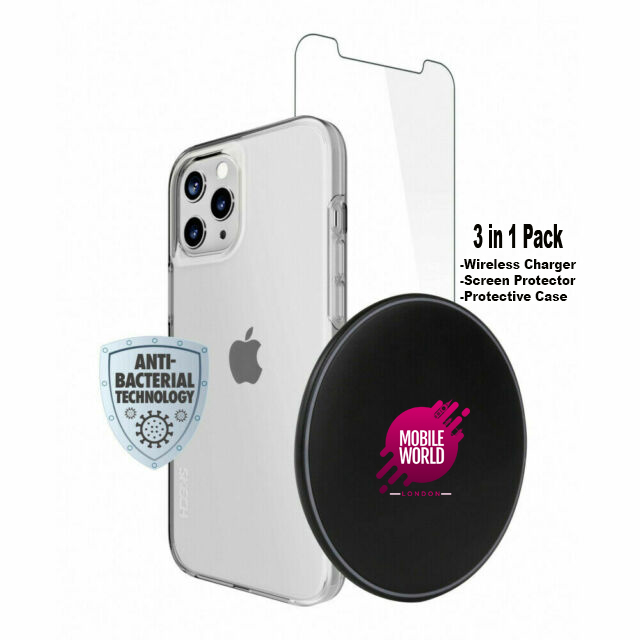 3in1 Wireless Charger + Screen Protector + Protective Clear Case